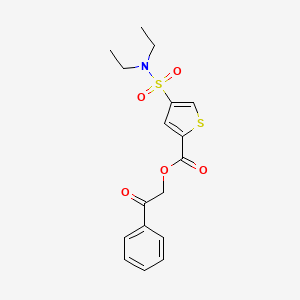 molecular formula C17H19NO5S2 B3544050 phenacyl 4-(diethylsulfamoyl)thiophene-2-carboxylate 