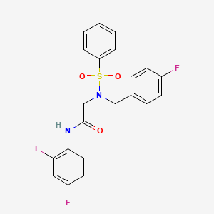 molecular formula C21H17F3N2O3S B3544057 N-(2,4-DIFLUOROPHENYL)-2-{N-[(4-FLUOROPHENYL)METHYL]BENZENESULFONAMIDO}ACETAMIDE 