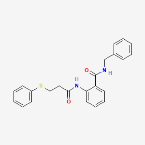 molecular formula C23H22N2O2S B3544096 N-benzyl-2-{[3-(phenylthio)propanoyl]amino}benzamide 