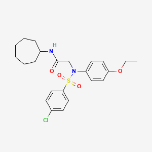 molecular formula C23H29ClN2O4S B3544160 N~2~-[(4-chlorophenyl)sulfonyl]-N~1~-cycloheptyl-N~2~-(4-ethoxyphenyl)glycinamide 