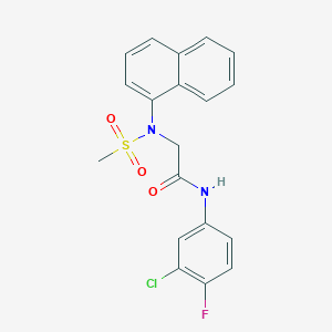 molecular formula C19H16ClFN2O3S B3544168 N~1~-(3-chloro-4-fluorophenyl)-N~2~-(methylsulfonyl)-N~2~-1-naphthylglycinamide 