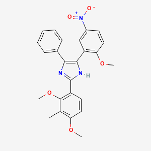 molecular formula C25H23N3O5 B3544202 2-(2,4-dimethoxy-3-methylphenyl)-5-(2-methoxy-5-nitrophenyl)-4-phenyl-1H-imidazole 