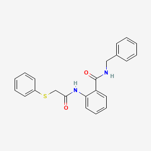 molecular formula C22H20N2O2S B3544205 N-benzyl-2-{[(phenylthio)acetyl]amino}benzamide 