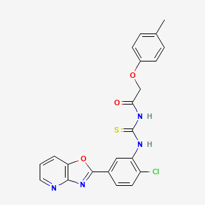 molecular formula C22H17ClN4O3S B3544239 N-[[2-chloro-5-([1,3]oxazolo[4,5-b]pyridin-2-yl)phenyl]carbamothioyl]-2-(4-methylphenoxy)acetamide 