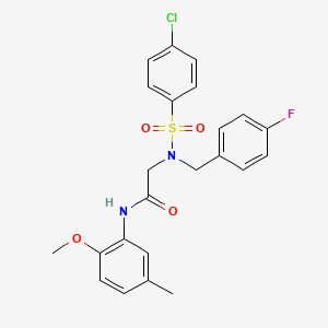 molecular formula C23H22ClFN2O4S B3544251 N~2~-[(4-chlorophenyl)sulfonyl]-N~2~-(4-fluorobenzyl)-N-(2-methoxy-5-methylphenyl)glycinamide 