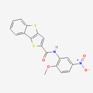 molecular formula C18H12N2O4S2 B3544274 N-(2-methoxy-5-nitrophenyl)thieno[3,2-b][1]benzothiophene-2-carboxamide 
