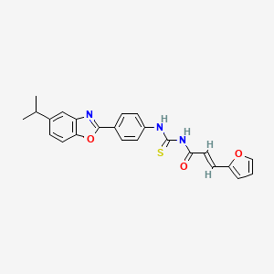 molecular formula C24H21N3O3S B3544299 (2E)-3-(furan-2-yl)-N-({4-[5-(propan-2-yl)-1,3-benzoxazol-2-yl]phenyl}carbamothioyl)prop-2-enamide 