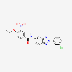 molecular formula C22H18ClN5O4 B3544300 N-[2-(3-chloro-4-methylphenyl)-2H-benzotriazol-5-yl]-4-ethoxy-3-nitrobenzamide 