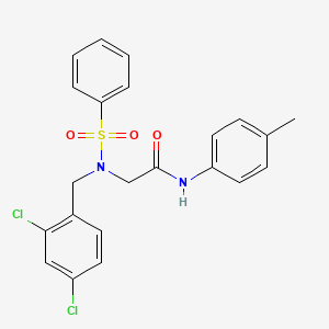molecular formula C22H20Cl2N2O3S B3544327 N~2~-(2,4-dichlorobenzyl)-N-(4-methylphenyl)-N~2~-(phenylsulfonyl)glycinamide 