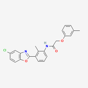 molecular formula C23H19ClN2O3 B3544331 N-[3-(5-chloro-1,3-benzoxazol-2-yl)-2-methylphenyl]-2-(3-methylphenoxy)acetamide 