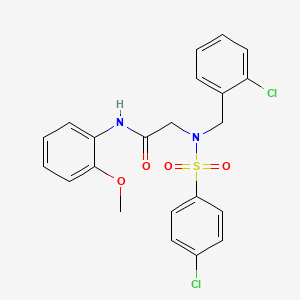 molecular formula C22H20Cl2N2O4S B3544353 N~2~-(2-chlorobenzyl)-N~2~-[(4-chlorophenyl)sulfonyl]-N-(2-methoxyphenyl)glycinamide 