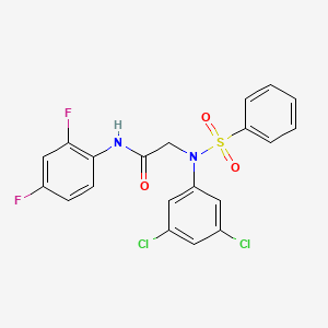 molecular formula C20H14Cl2F2N2O3S B3544407 N~2~-(3,5-dichlorophenyl)-N-(2,4-difluorophenyl)-N~2~-(phenylsulfonyl)glycinamide 