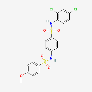 molecular formula C19H16Cl2N2O5S2 B3544425 N-(4-{[(2,4-dichlorophenyl)amino]sulfonyl}phenyl)-4-methoxybenzenesulfonamide 