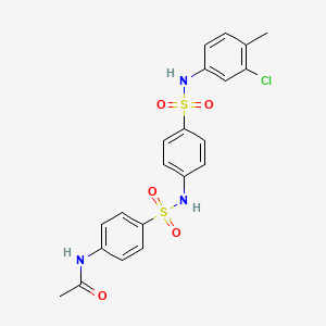 molecular formula C21H20ClN3O5S2 B3544431 N-(4-{[(4-{[(3-chloro-4-methylphenyl)amino]sulfonyl}phenyl)amino]sulfonyl}phenyl)acetamide 