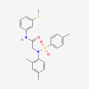 molecular formula C24H26N2O3S2 B3544449 2-(2,4-dimethyl-N-(4-methylphenyl)sulfonylanilino)-N-(3-methylsulfanylphenyl)acetamide 