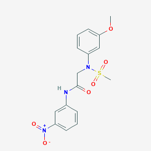molecular formula C16H17N3O6S B3544460 N~2~-(3-methoxyphenyl)-N~2~-(methylsulfonyl)-N~1~-(3-nitrophenyl)glycinamide 