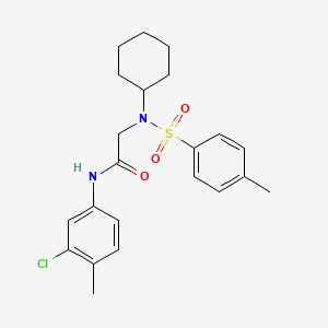 molecular formula C22H27ClN2O3S B3544520 N-(3-chloro-4-methylphenyl)-2-[cyclohexyl-(4-methylphenyl)sulfonylamino]acetamide 