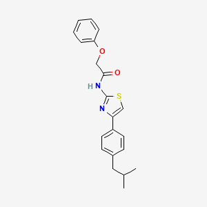 molecular formula C21H22N2O2S B3544528 N-{4-[4-(2-methylpropyl)phenyl]-1,3-thiazol-2-yl}-2-phenoxyacetamide 