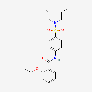 molecular formula C21H28N2O4S B3544548 N-[4-(dipropylsulfamoyl)phenyl]-2-ethoxybenzamide 