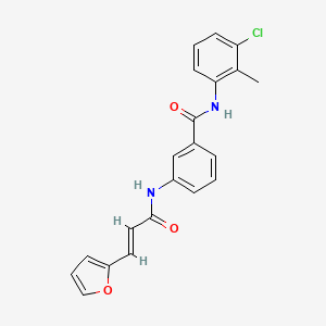 molecular formula C21H17ClN2O3 B3544565 N-(3-chloro-2-methylphenyl)-3-{[3-(2-furyl)acryloyl]amino}benzamide 