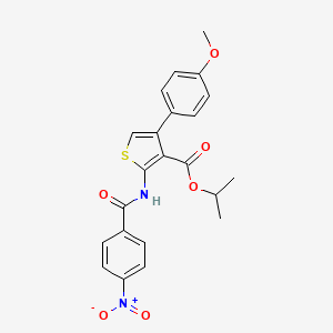 molecular formula C22H20N2O6S B3544572 isopropyl 4-(4-methoxyphenyl)-2-[(4-nitrobenzoyl)amino]-3-thiophenecarboxylate 