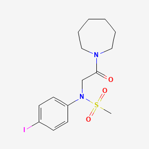 molecular formula C15H21IN2O3S B3544636 N-[2-(azepan-1-yl)-2-oxoethyl]-N-(4-iodophenyl)methanesulfonamide 