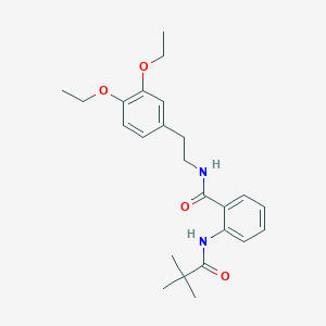 molecular formula C24H32N2O4 B3544652 N-[2-(3,4-diethoxyphenyl)ethyl]-2-[(2,2-dimethylpropanoyl)amino]benzamide 