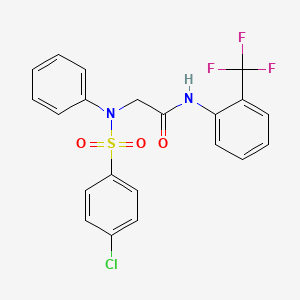 molecular formula C21H16ClF3N2O3S B3544728 N~2~-[(4-chlorophenyl)sulfonyl]-N~2~-phenyl-N-[2-(trifluoromethyl)phenyl]glycinamide 