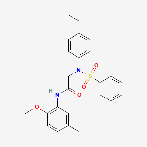 molecular formula C24H26N2O4S B3544740 N~2~-(4-ethylphenyl)-N~1~-(2-methoxy-5-methylphenyl)-N~2~-(phenylsulfonyl)glycinamide 
