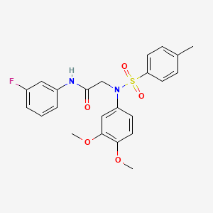 molecular formula C23H23FN2O5S B3544774 N~2~-(3,4-dimethoxyphenyl)-N~1~-(3-fluorophenyl)-N~2~-[(4-methylphenyl)sulfonyl]glycinamide 