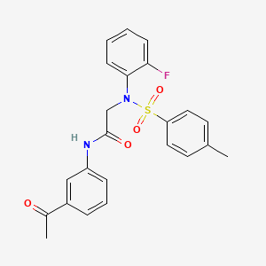 molecular formula C23H21FN2O4S B3544802 N-(3-acetylphenyl)-N~2~-(2-fluorophenyl)-N~2~-[(4-methylphenyl)sulfonyl]glycinamide 