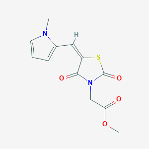 molecular formula C12H12N2O4S B3544811 methyl {(5E)-5-[(1-methyl-1H-pyrrol-2-yl)methylidene]-2,4-dioxo-1,3-thiazolidin-3-yl}acetate 