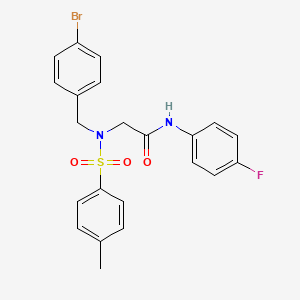 molecular formula C22H20BrFN2O3S B3544831 N~2~-(4-bromobenzyl)-N~1~-(4-fluorophenyl)-N~2~-[(4-methylphenyl)sulfonyl]glycinamide 