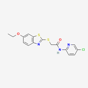 molecular formula C16H14ClN3O2S2 B3544839 N-(5-chloro-2-pyridinyl)-2-[(6-ethoxy-1,3-benzothiazol-2-yl)thio]acetamide 