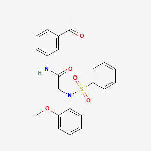 molecular formula C23H22N2O5S B3544853 N-(3-acetylphenyl)-2-[N-(benzenesulfonyl)-2-methoxyanilino]acetamide 