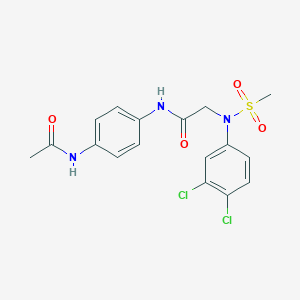 molecular formula C17H17Cl2N3O4S B3544881 N~1~-[4-(acetylamino)phenyl]-N~2~-(3,4-dichlorophenyl)-N~2~-(methylsulfonyl)glycinamide 