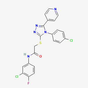 molecular formula C21H14Cl2FN5OS B3544905 N-(3-chloro-4-fluorophenyl)-2-{[4-(4-chlorophenyl)-5-(4-pyridinyl)-4H-1,2,4-triazol-3-yl]thio}acetamide 