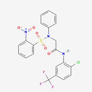 molecular formula C21H15ClF3N3O5S B3544930 N~1~-[2-chloro-5-(trifluoromethyl)phenyl]-N~2~-[(2-nitrophenyl)sulfonyl]-N~2~-phenylglycinamide 