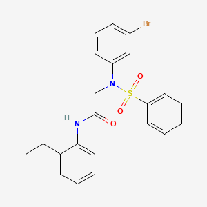 molecular formula C23H23BrN2O3S B3544943 N~2~-(3-bromophenyl)-N~1~-(2-isopropylphenyl)-N~2~-(phenylsulfonyl)glycinamide 