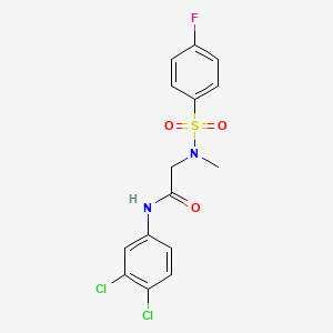 molecular formula C15H13Cl2FN2O3S B3544950 N-(3,4-dichlorophenyl)-N~2~-[(4-fluorophenyl)sulfonyl]-N~2~-methylglycinamide 