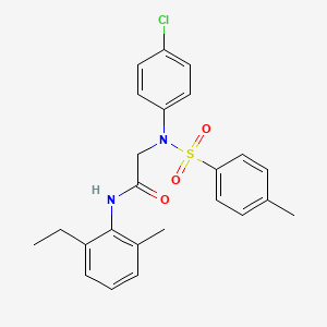 molecular formula C24H25ClN2O3S B3544959 N~2~-(4-chlorophenyl)-N~1~-(2-ethyl-6-methylphenyl)-N~2~-[(4-methylphenyl)sulfonyl]glycinamide 