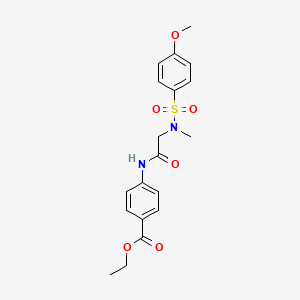 molecular formula C19H22N2O6S B3544973 ethyl 4-({N-[(4-methoxyphenyl)sulfonyl]-N-methylglycyl}amino)benzoate 