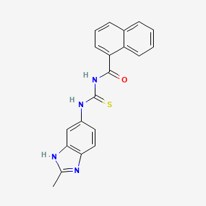 molecular formula C20H16N4OS B3544978 N-{[(2-methyl-1H-benzimidazol-5-yl)amino]carbonothioyl}-1-naphthamide 