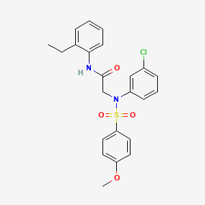 molecular formula C23H23ClN2O4S B3544980 N~2~-(3-chlorophenyl)-N-(2-ethylphenyl)-N~2~-[(4-methoxyphenyl)sulfonyl]glycinamide 