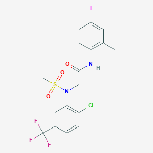 molecular formula C17H15ClF3IN2O3S B3544981 N~2~-[2-chloro-5-(trifluoromethyl)phenyl]-N~1~-(4-iodo-2-methylphenyl)-N~2~-(methylsulfonyl)glycinamide 