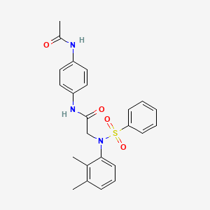 molecular formula C24H25N3O4S B3545019 N~1~-[4-(acetylamino)phenyl]-N~2~-(2,3-dimethylphenyl)-N~2~-(phenylsulfonyl)glycinamide 