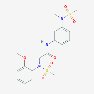 molecular formula C18H23N3O6S2 B3545044 N~2~-(2-methoxyphenyl)-N~1~-{3-[methyl(methylsulfonyl)amino]phenyl}-N~2~-(methylsulfonyl)glycinamide 
