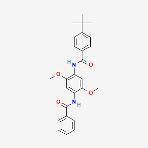 molecular formula C26H28N2O4 B3545065 N-[4-(BENZOYLAMINO)-2,5-DIMETHOXYPHENYL]-4-(TERT-BUTYL)BENZAMIDE 