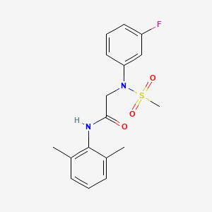 molecular formula C17H19FN2O3S B3545069 N~1~-(2,6-dimethylphenyl)-N~2~-(3-fluorophenyl)-N~2~-(methylsulfonyl)glycinamide 