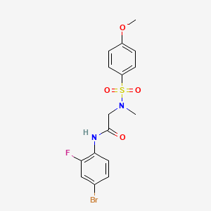 molecular formula C16H16BrFN2O4S B3545131 N-(4-bromo-2-fluorophenyl)-N~2~-[(4-methoxyphenyl)sulfonyl]-N~2~-methylglycinamide 